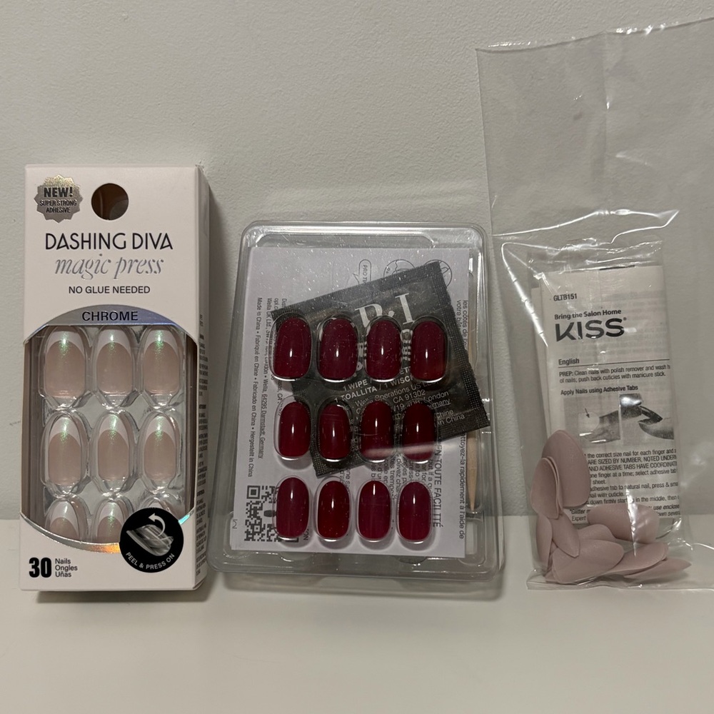 3 Sets of Press on Nails KISS Dashing Diva OPI
